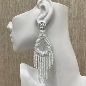 “Vacay” Beaded Earrings In White